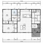 間取りプラン 建坪約26坪 3LDK リビングで繋がる平屋住宅